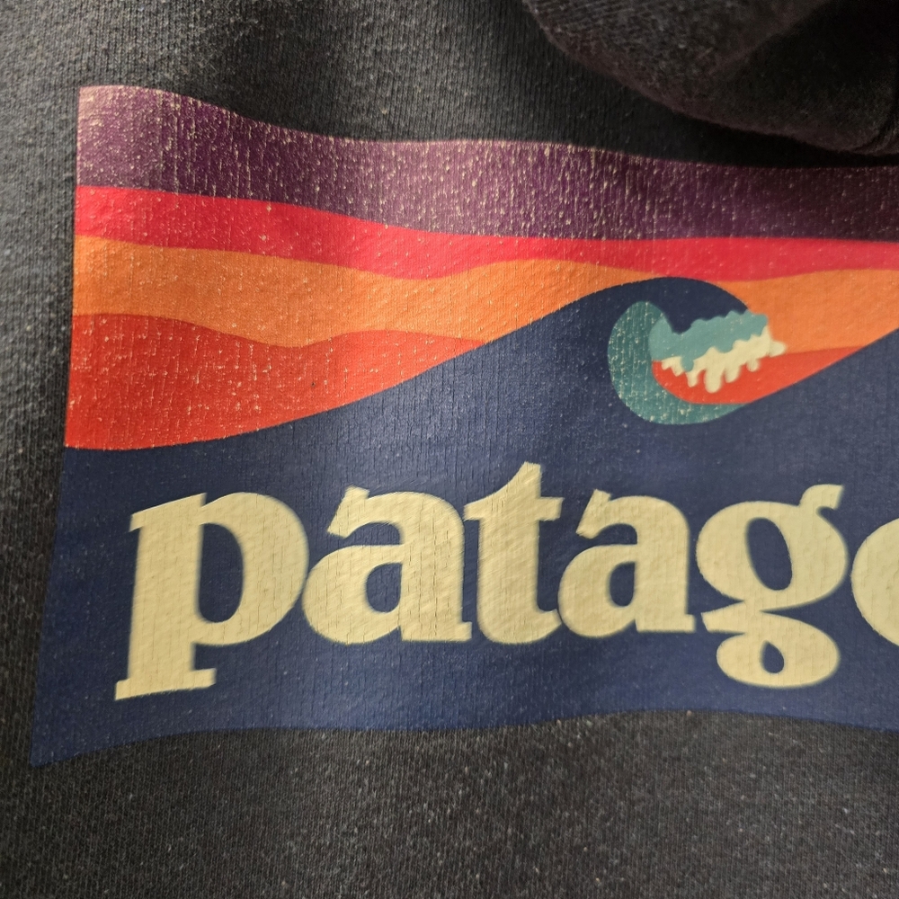Patagonia Hoodie Sweater Unisex Women's Large / Men's Medium Navy Blue - Picture 5 of 8